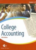 Book cover for College accounting. Chapters 1-27
