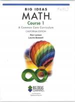 Book cover for Big Ideas Math Course 1 : A Common Core Curriculum California Pupil Edition