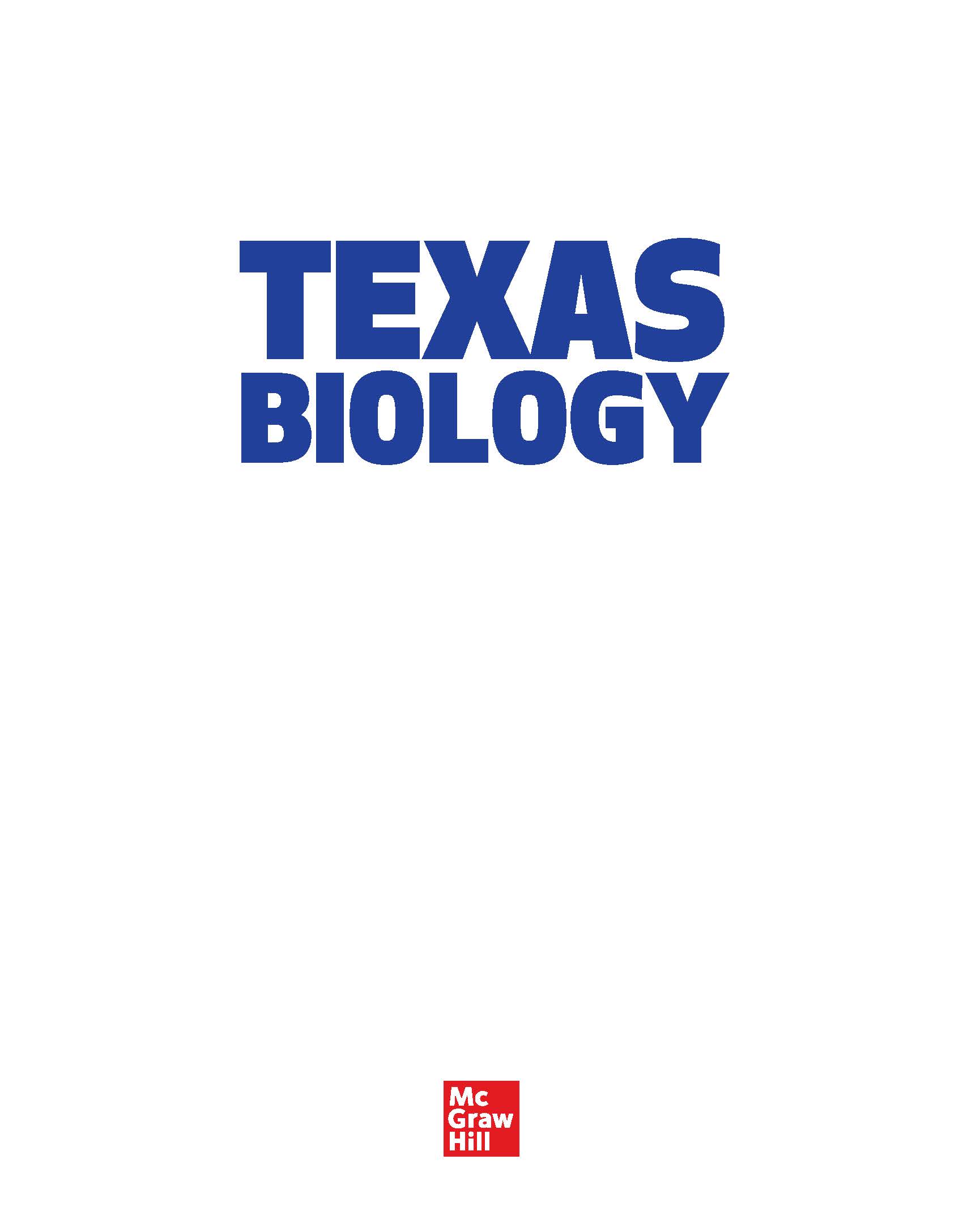 Book cover for McGraw Hill Texas Biology